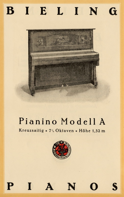 Bieling Pianos - Katalog von 1928 Seite 5 von 14