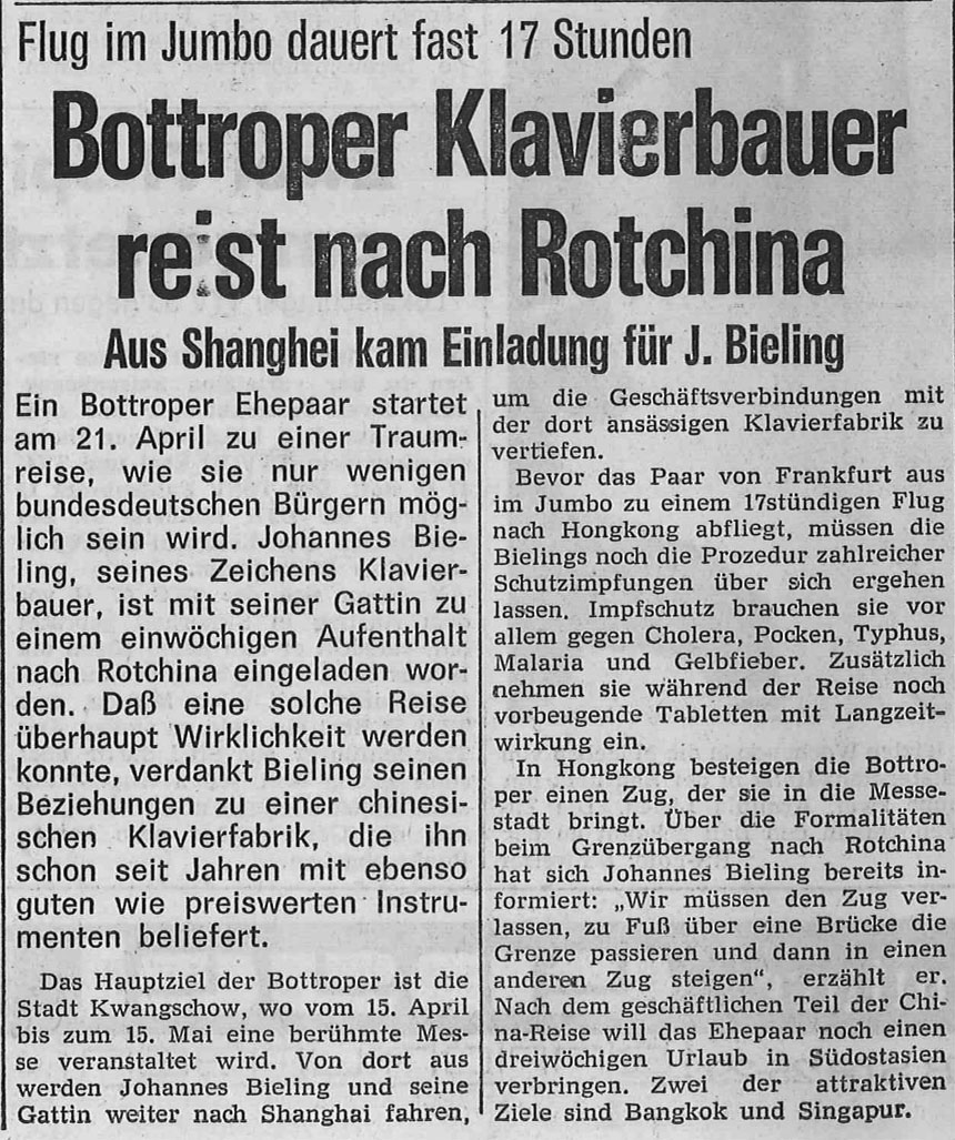Bottroper Klavierbauer reist nach Rotchina - Seite 1/1
